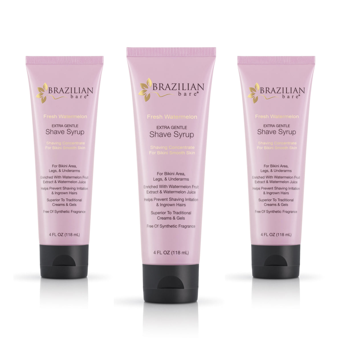 Brazilian Bare Extra Gentle Watermelon Shave Syrup Triple Pack