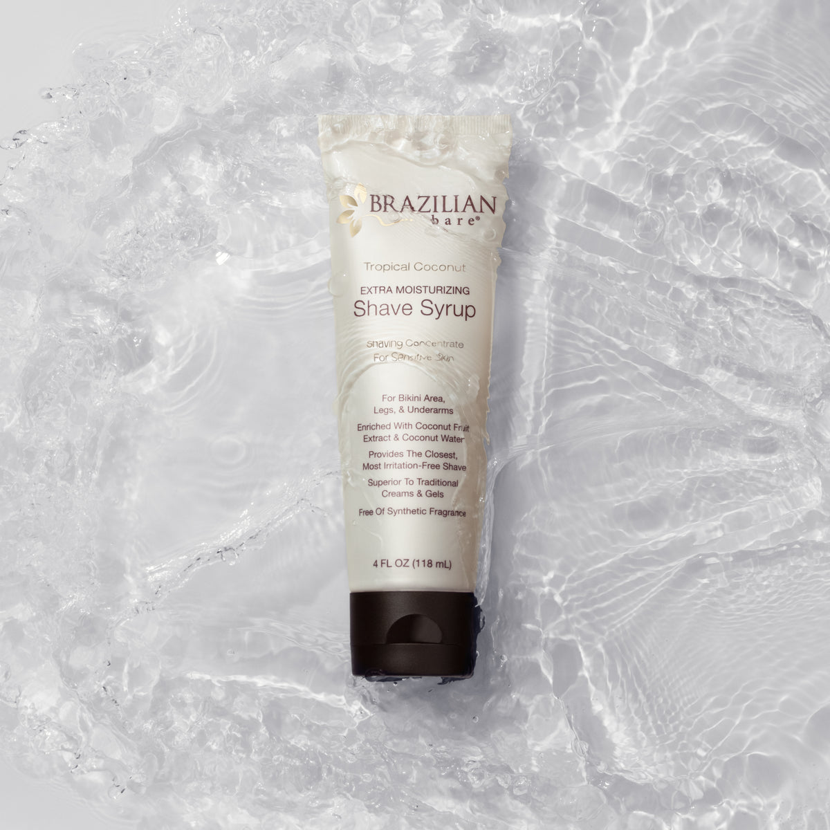 Brazilian Bare Extra Moisturizing Coconut Shave Syrup in water